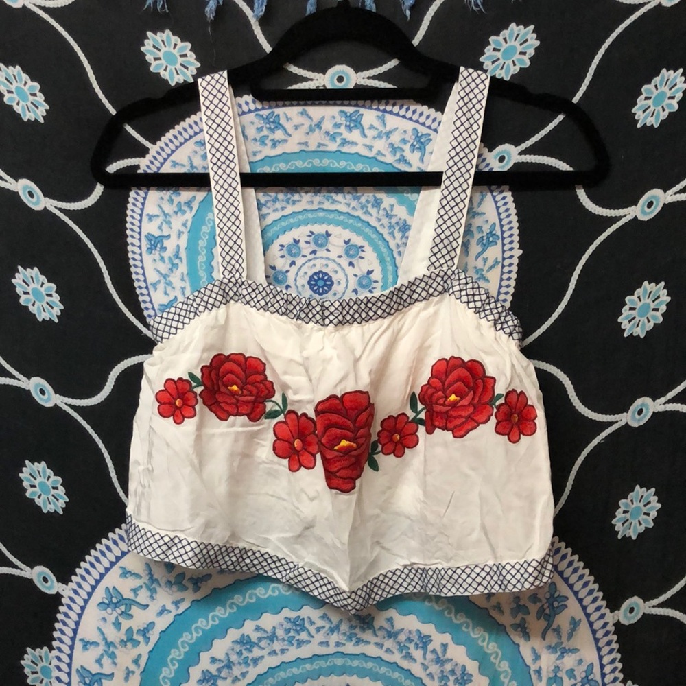 Flower Print Crop Top
